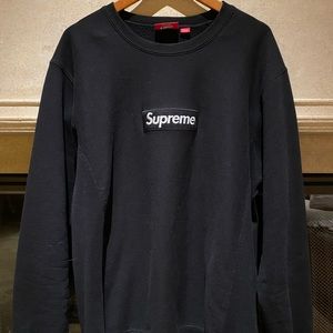 Supreme box logo crewneck sweater black FW15